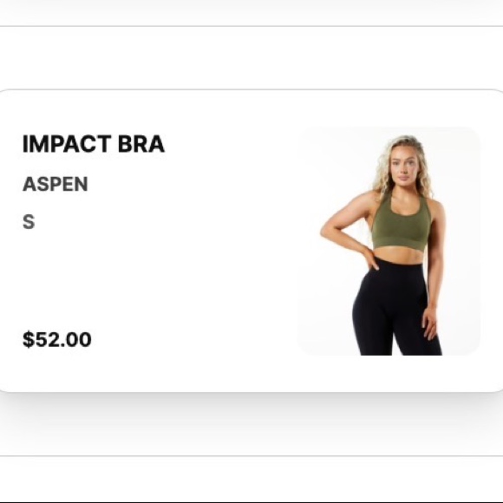 Alphalete Impact Sports Bra size Small NO PADS